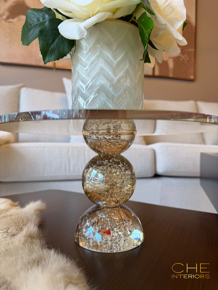 Plateau Celeste op standaard luster glas goud