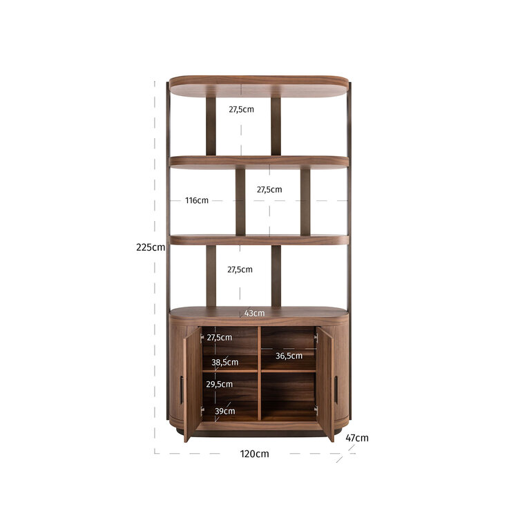 Richmond Interiors Wandkast Windsor Walnut Walnoot Fineer