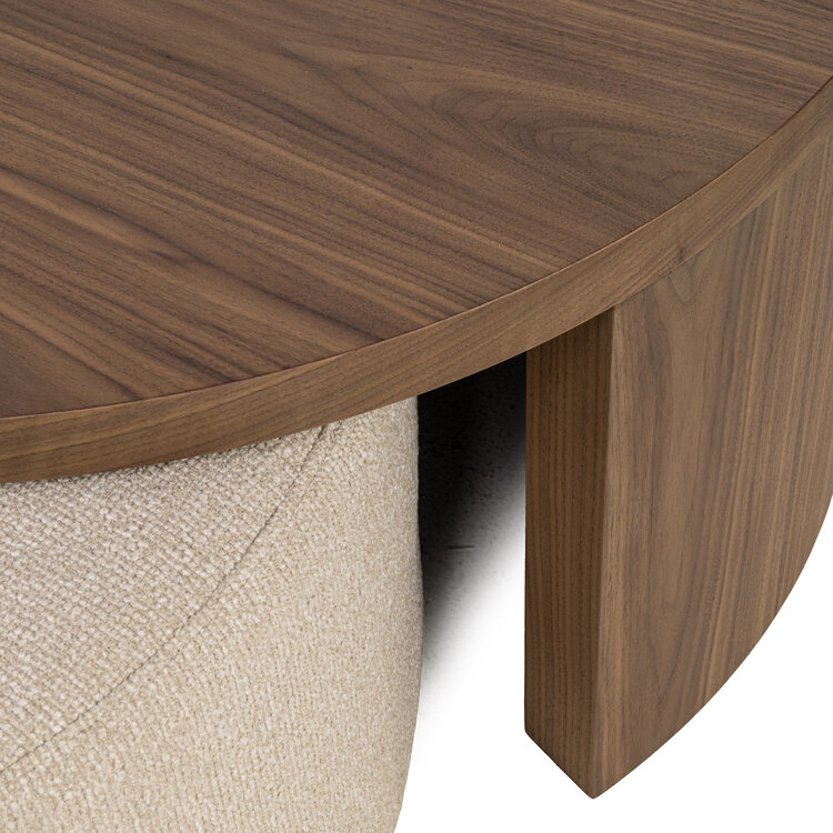 Richmond Interiors Salontafel Windsor Walnoot Fineer Set van 2