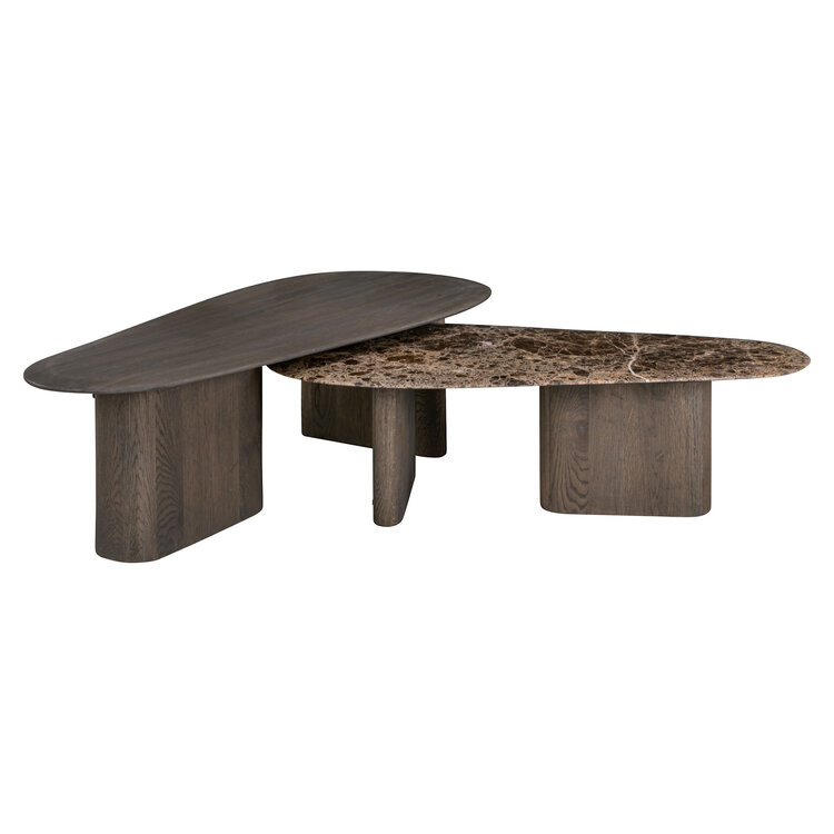 Richmond Interiors Salontafel Castello Smoked charchoal Set van 2