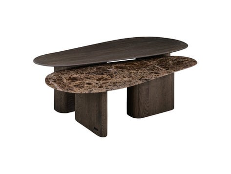Richmond Interiors Salontafel Castello Smoked charchoal Set van 2