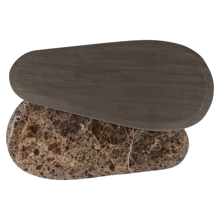Richmond Interiors Salontafel Castello Smoked charchoal Set van 2