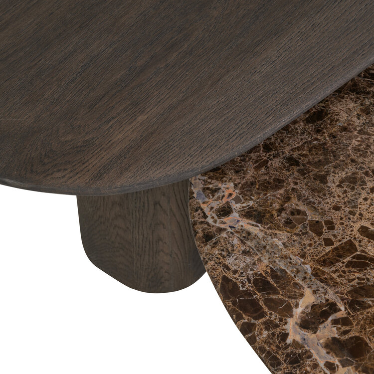 Richmond Interiors Salontafel Castello Smoked charchoal Set van 2