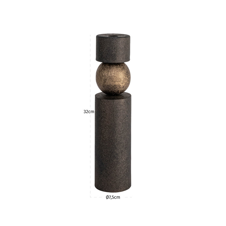 Richmond Interiors Kandelaar Hasley brass antique rond groot