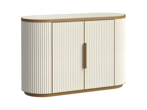 Richmond Interiors Dressoir Tivoli white ovaal keramiek wit goud