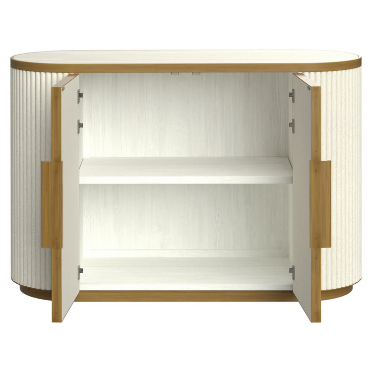 Richmond Interiors Dressoir Tivoli white ovaal keramiek wit goud