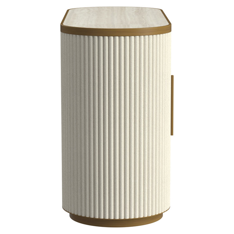 Richmond Interiors Dressoir Tivoli white ovaal keramiek wit goud