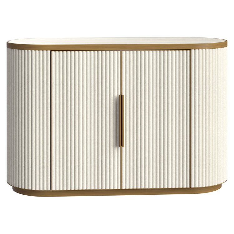 Richmond Interiors Dressoir Tivoli white ovaal keramiek wit goud