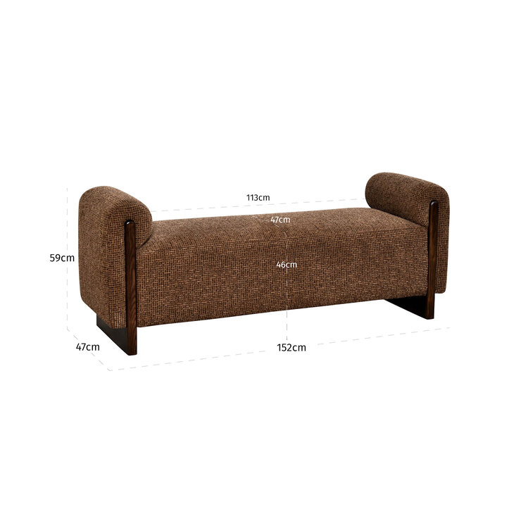 Richmond Interiors Bankje Winslov brown blockweave