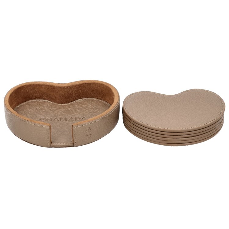 Chamada Onderzetter effen kidney Esther XS set van 6 koper