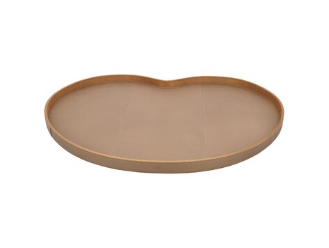Chamada Decoratief dienblad effen leren Kidney tray Esther koper XL
