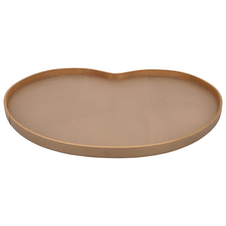 Chamada Decoratief dienblad effen leren Kidney tray Esther koper XL