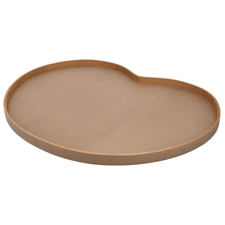 Chamada Decoratief dienblad effen leren Kidney tray Esther koper XL