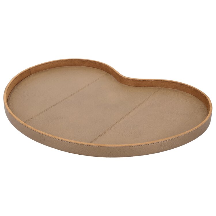 Chamada Decoratief dienblad effen leren Kidney tray Esther koper L
