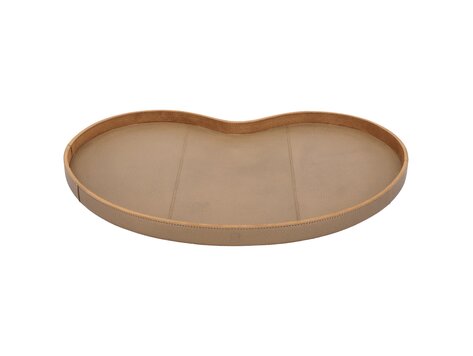 Chamada Decoratief dienblad effen leren Kidney tray Esther koper L