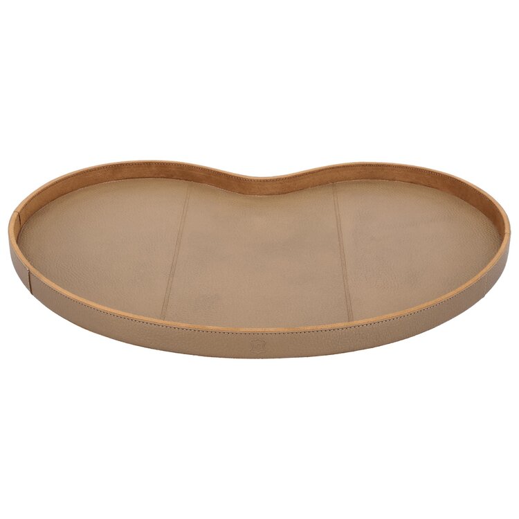 Chamada Decoratief dienblad effen leren Kidney tray Esther koper L