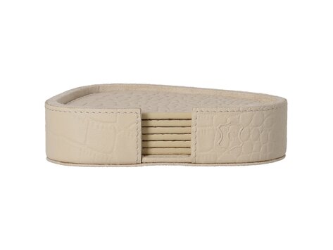 Chamada Onderzetter croco organisch Sophie XS set van 6 beige