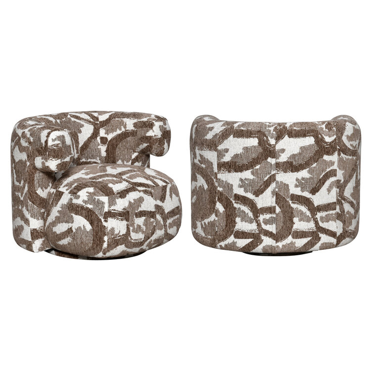 Richmond Interiors  Loungestoel Fauteuil Talley brown nature draaibaar