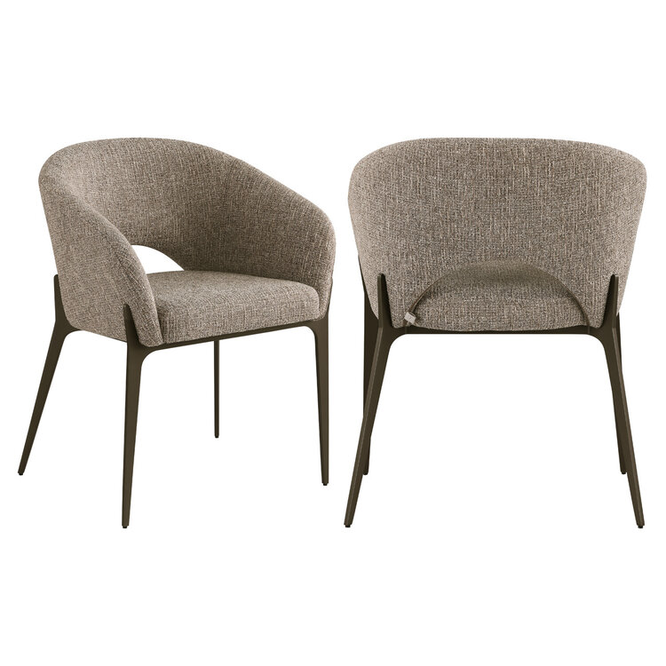 Richmond Interiors Eetkamerstoel Kenzi brown tweed