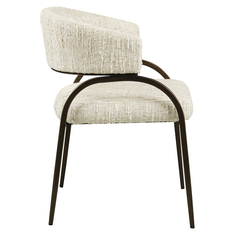 Richmond Interiors Eetkamerstoel Charda  beige angora
