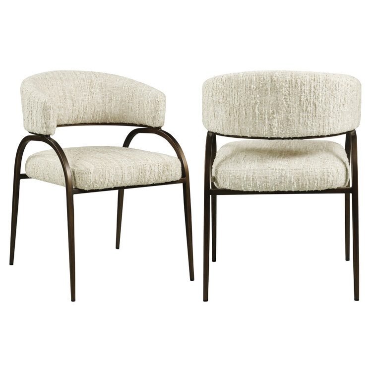 Richmond Interiors Eetkamerstoel Charda  beige angora