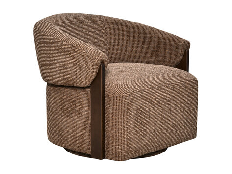 Richmond Interiors Loungestoel Fauteuil Marina brown blockweave draaibaar