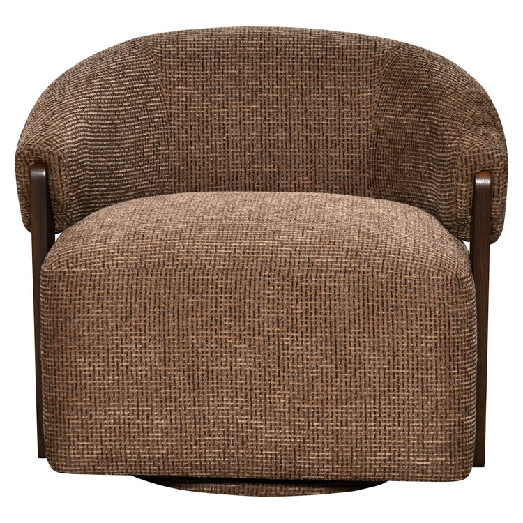 Richmond Interiors  Loungestoel Fauteuil Marina brown blockweave draaibaar