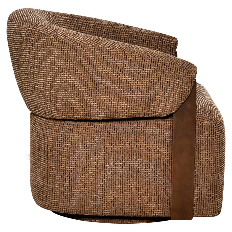 Richmond Interiors  Loungestoel Fauteuil Marina brown blockweave draaibaar