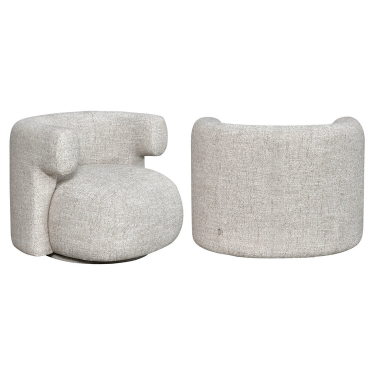 Richmond Interiors Lounge stoel Talley cream tweed draaibaar