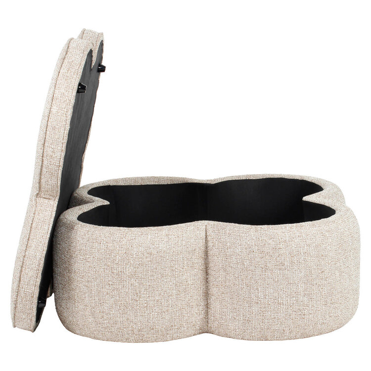 Richmond Interiors Poef voetenbankje Corbeau sand tweed met opbergruimte