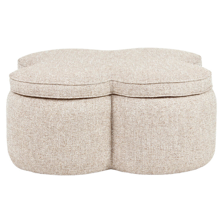 Richmond Interiors Poef voetenbankje Corbeau sand tweed met opbergruimte