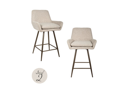 Richmond Interiors Counterstoel Linsey natural chunky draaibaar Set van 2