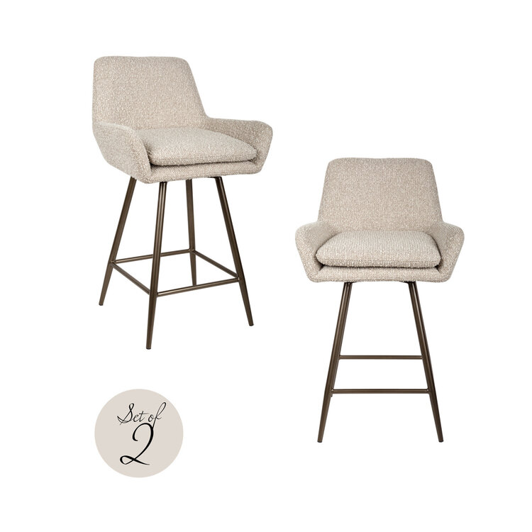 Richmond Interiors Counterstoel Linsey natural chunky Set van 2