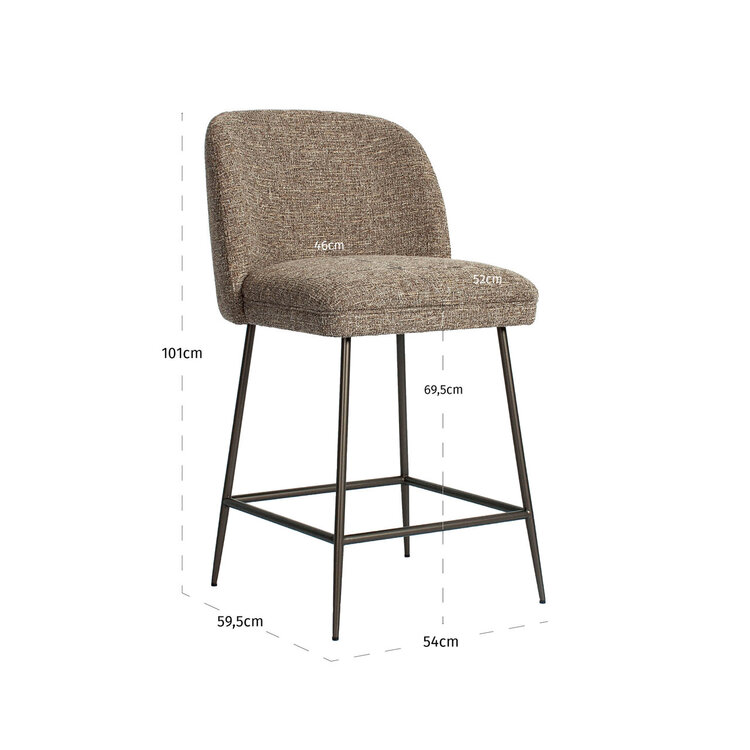 Richmond Interiors Counterstoel Pullitzer brown tweed