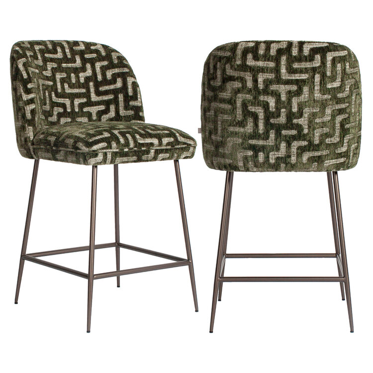 Richmond Interiors Counterstoel Pullitzer moss labyrinth