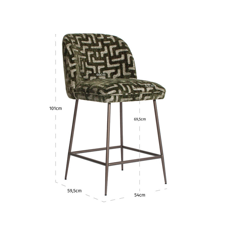 Richmond Interiors Counterstoel Pullitzer moss labyrinth