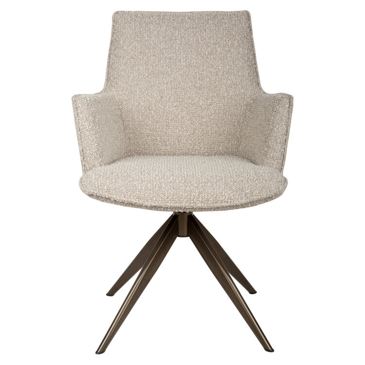 Richmond Interiors Eetkamerstoel Dakota natural chunky swivel with arm