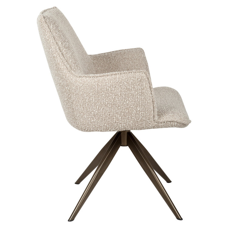 Richmond Interiors Eetkamerstoel Dakota natural chunky swivel with arm