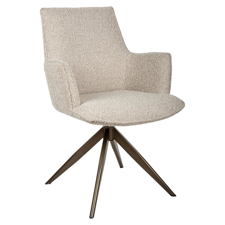 Richmond Interiors Eetkamerstoel Dakota natural chunky swivel with arm