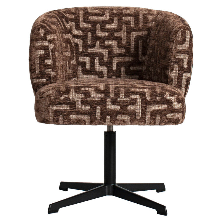 Richmond Interiors Eetkamerstoel Dinan brown labyrinth fire retardant