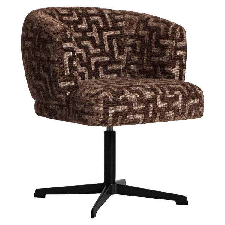 Richmond Interiors Eetkamerstoel Dinan brown labyrinth fire retardant