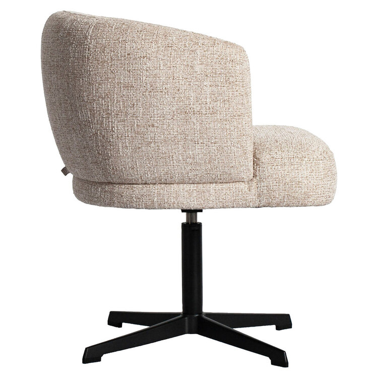 Richmond Interiors Eetkamerstoel Dinan cream tweed fire retardant - swivel