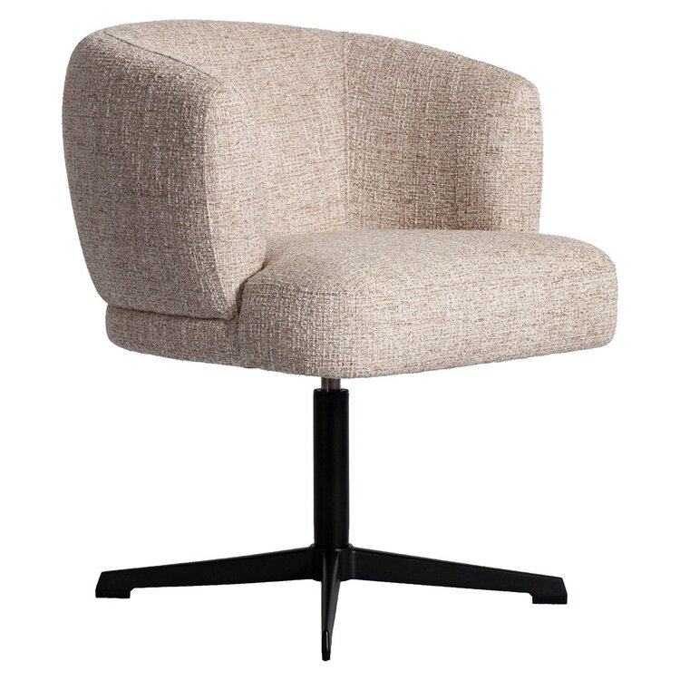 Richmond Interiors Eetkamerstoel Dinan cream tweed fire retardant - swivel