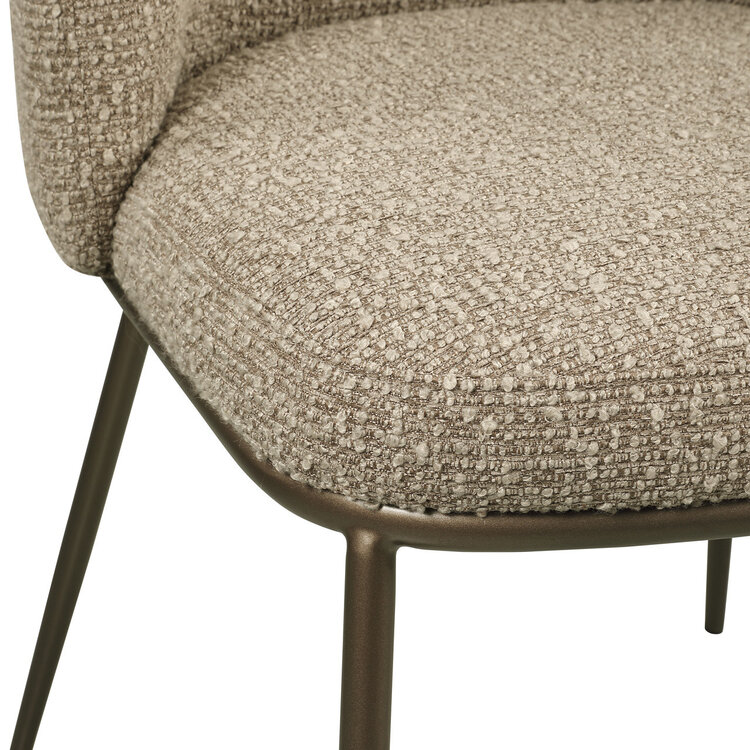 Richmond Interiors Eetkamerstoel Elvi mocca chunky fire retardant (Set of 2)