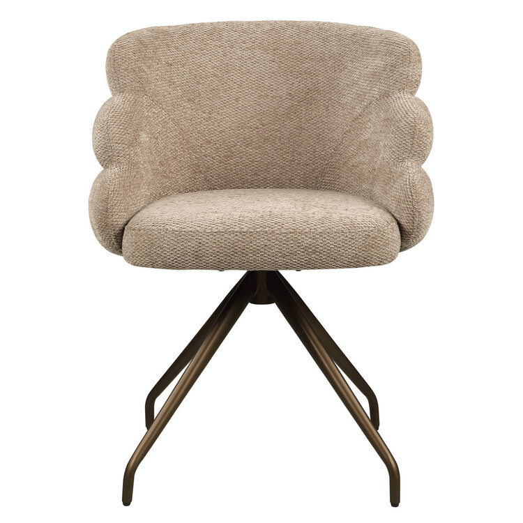 Richmond Interiors Eetkamerstoel Kayla mocca boldweave swivel