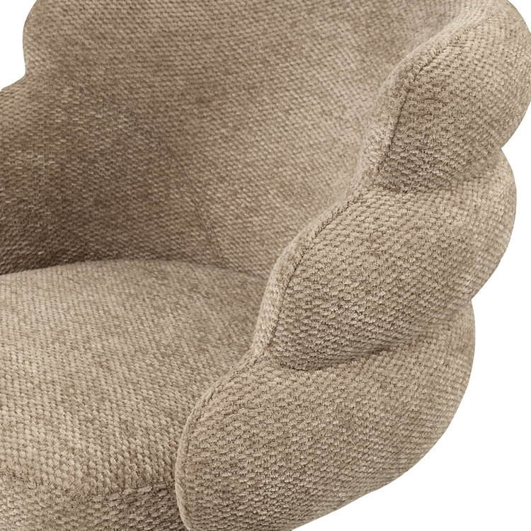 Richmond Interiors Eetkamerstoel Kayla mocca boldweave swivel