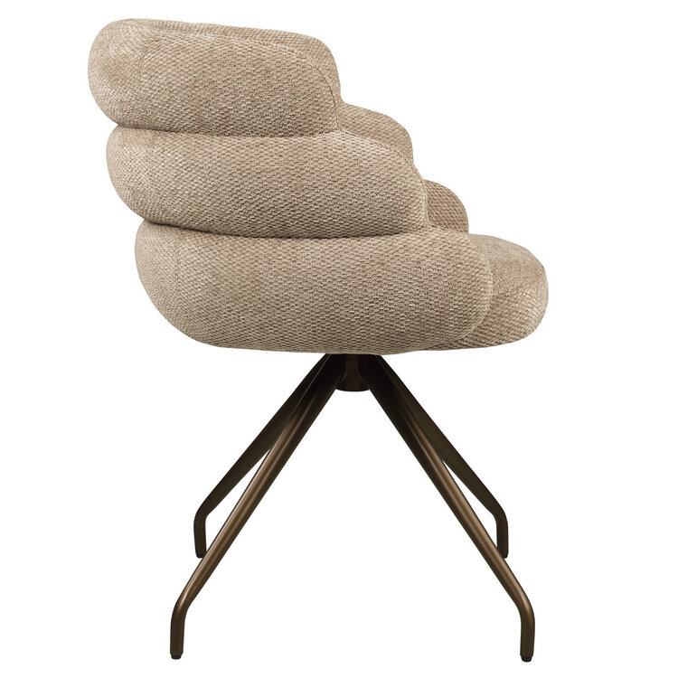 Richmond Interiors Eetkamerstoel Kayla mocca boldweave swivel