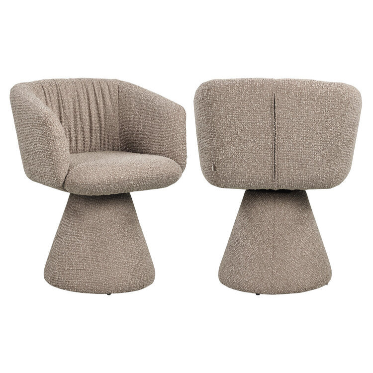 Richmond Interiors Eetkamerstoel Madeline mocca chunky draaibaar
