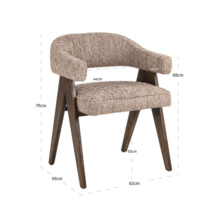 Richmond Interiors Eetkamerstoel Mori mocca linear