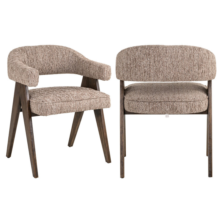 Richmond Interiors Eetkamerstoel Mori mocca linear
